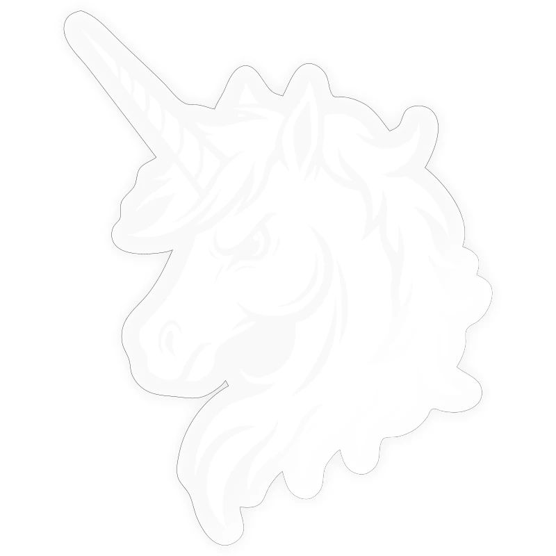 Tête de licorne avec une expression sérieuse
