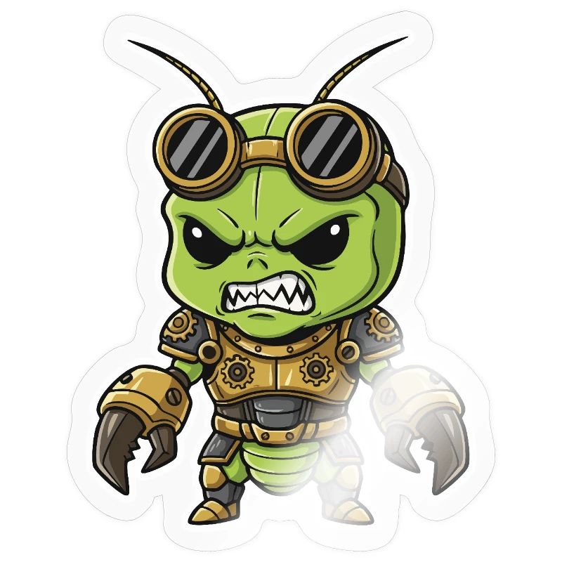 Alien Steampunk Warrior Armor Brass
