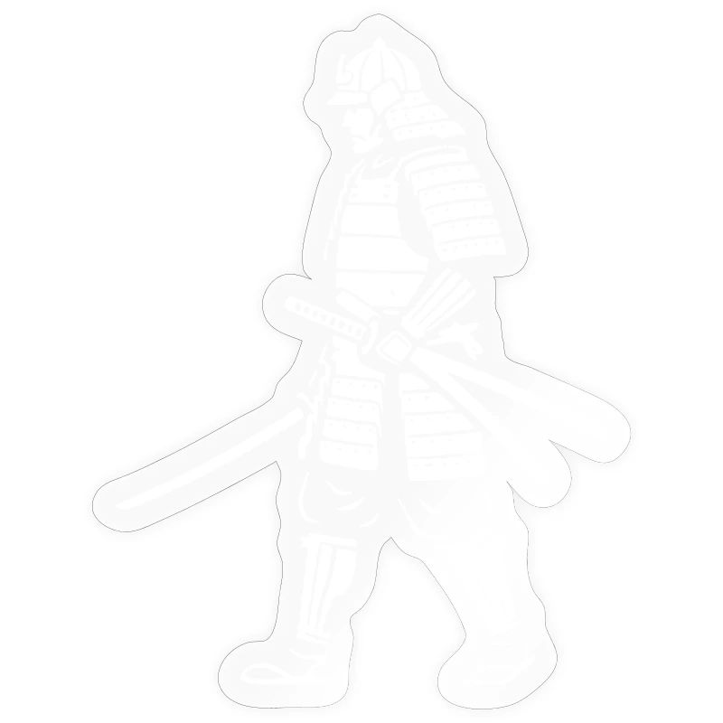 Samurai Warrior Walking Armor Vector