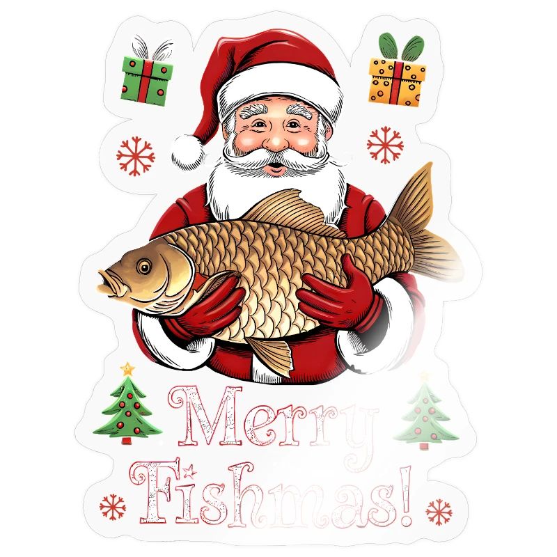 Pulls de Noël Pêcheur Carpe de Poissons Joyeuse