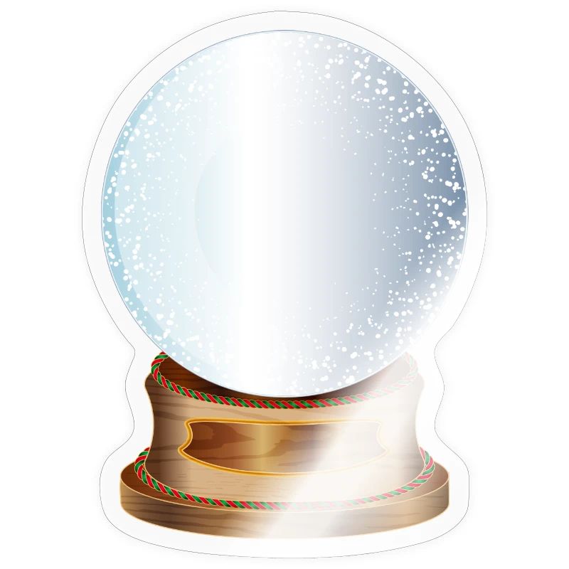 empty nostalgic snow globe to label