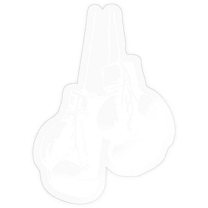 Conception de gants de boxe blancs suspendus. Conception de logo