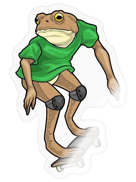 Frog Skater Skateboard - Sticker size S (10 x 10 cm) - transparent glossy - Front