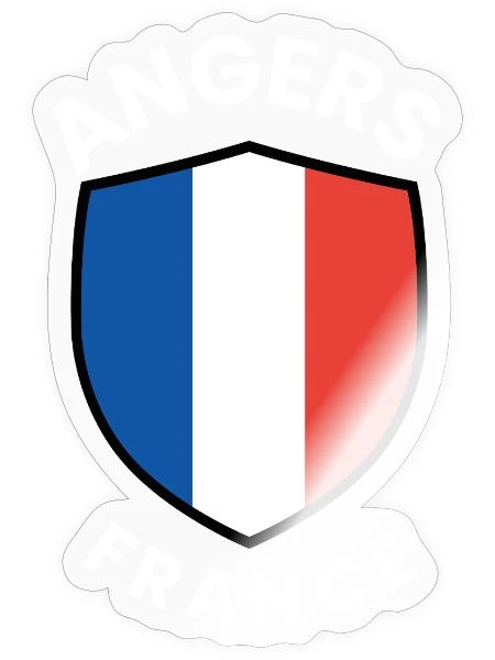 Emblème du bouclier d’Angers France - Sticker taille S (10 x 10 cm) - brillant transparent - Devant