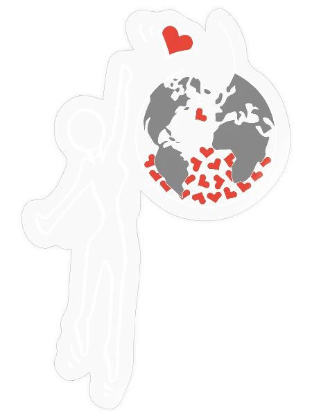 Give love - Sticker size S (10 x 10 cm) - transparent glossy - Front