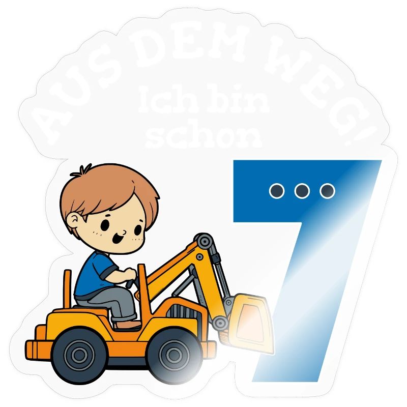 7. Geburtstag Bagger Junge