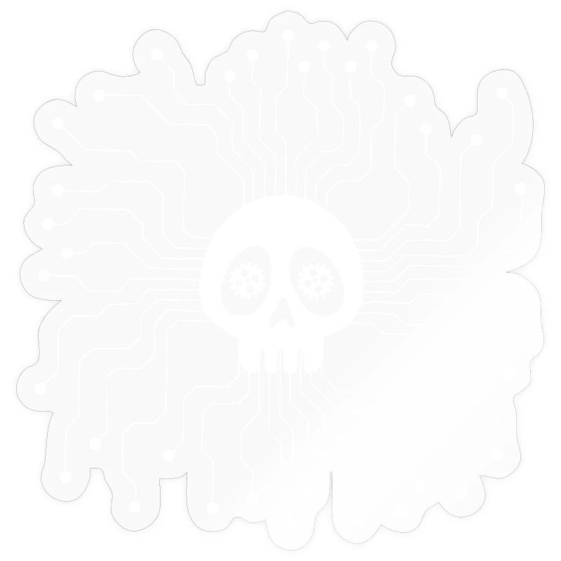 White Microprocessor Skull