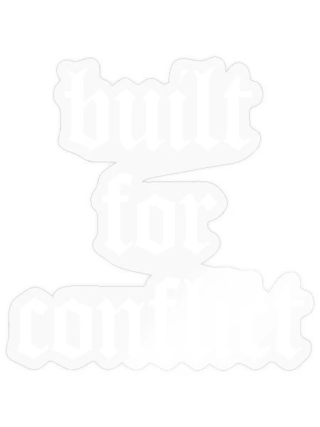 Built for Conflict - Bodybuilding & Gym - Sticker Größe S (10 x 10 cm) - Transparent glänzend - Vorne
