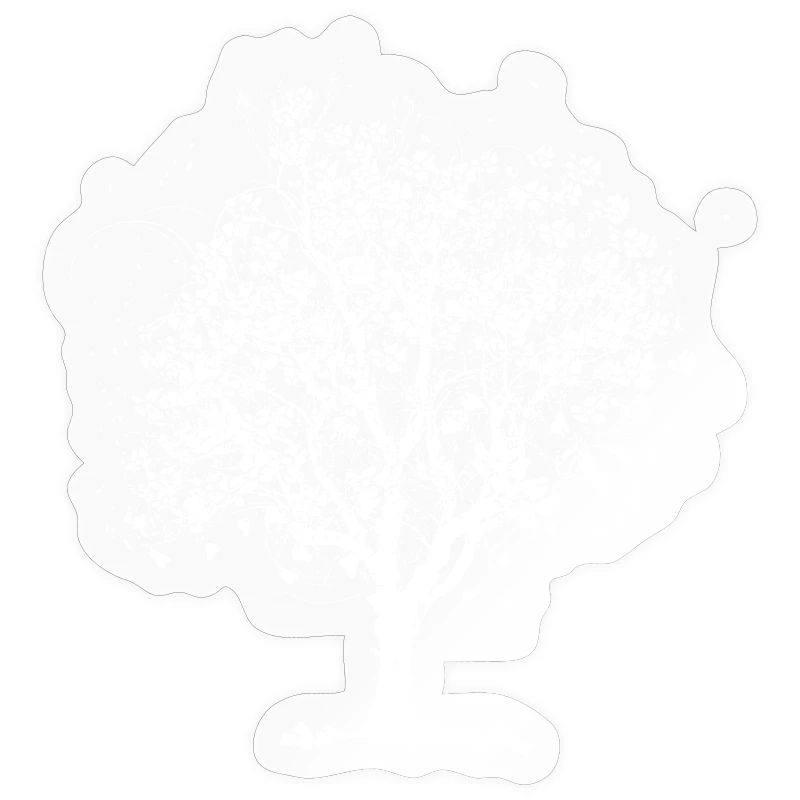 Spring tree in bloom – black and white artwork