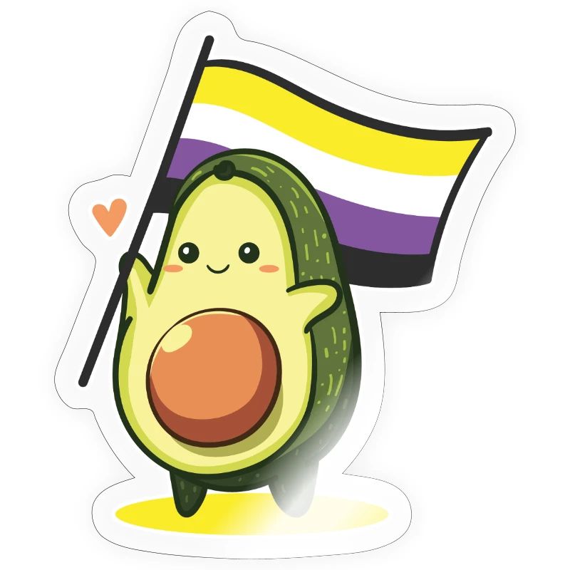 Avocado Nonbinary Flag LGBT Queer CSD Pride