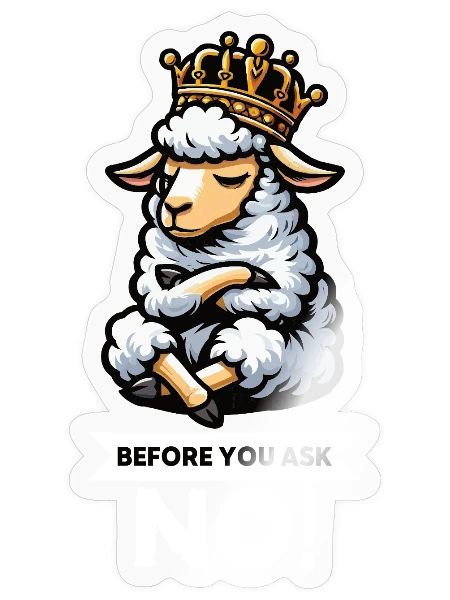 Before You Ask Schaf Schafe Schäfer Schafhalter  - Sticker Größe S (10 x 10 cm) - Transparent glänzend - Vorne