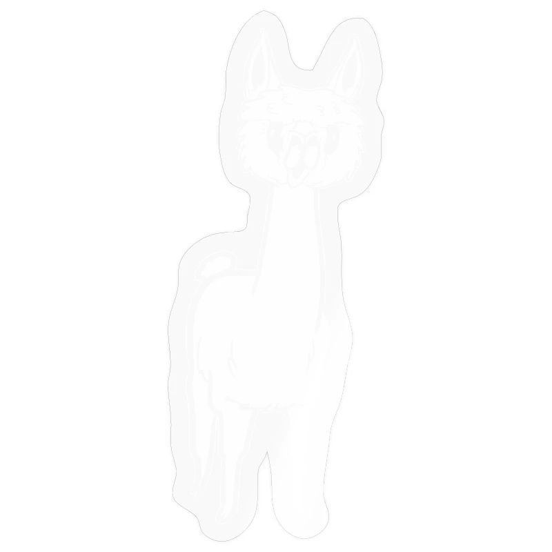 White Alpaca in Comic Style Cute