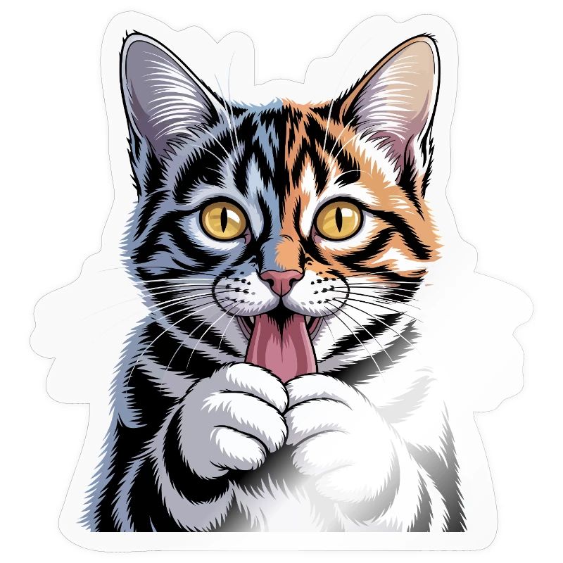 Chat de dessin animé dynamique avec une expression ludique
