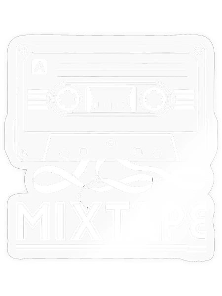 Mixtape Retro Kassette 80er 90er Musik T-Shirt - Sticker Größe S (10 x 10 cm) - Transparent glänzend - Vorne