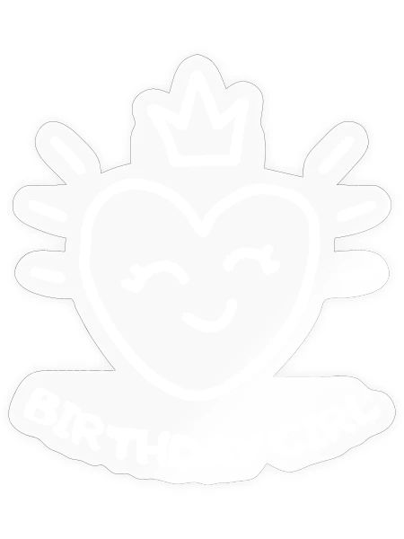 BirthdayGirlHeart - Sticker Größe S (10 x 10 cm) - Transparent glänzend - Vorne