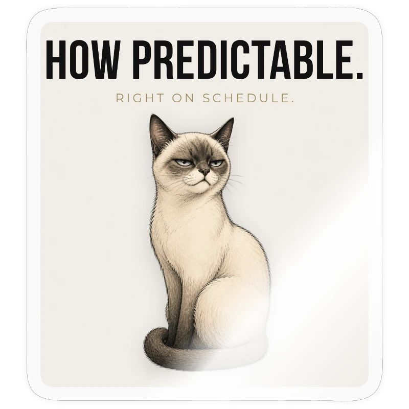 HOW PREDICTABLE. Noble Cat Sarcastic Meme Design
