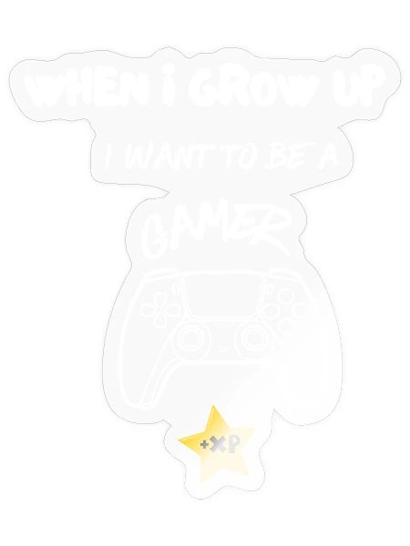 Gamer - When I grow up, I want to be a Gamer - Sticker Größe S (10 x 10 cm) - Transparent glänzend - Vorne