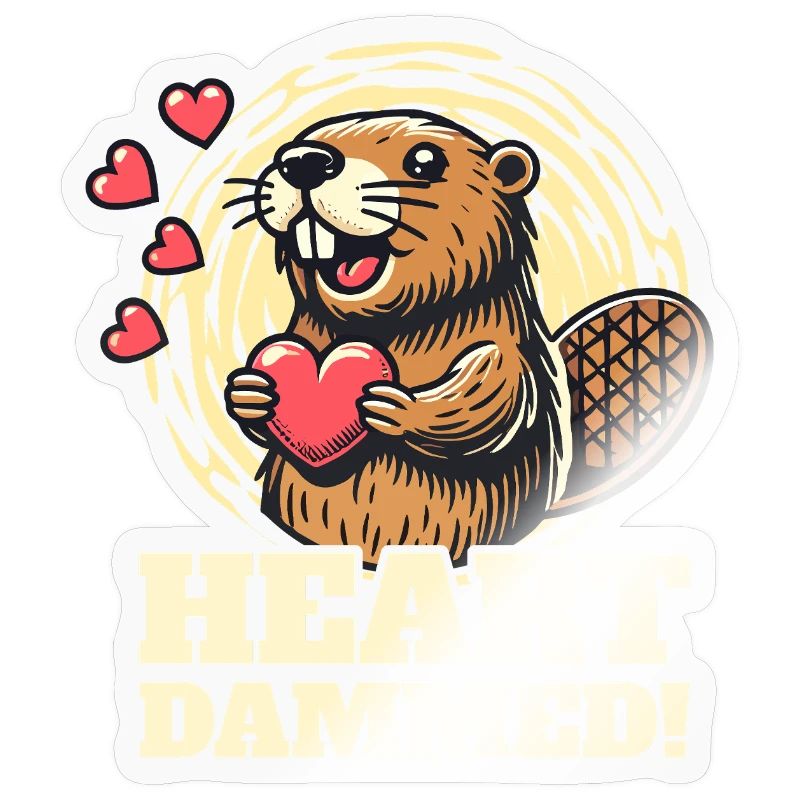 Heart Dammed - Cute Beaver Design for Valentine's Day