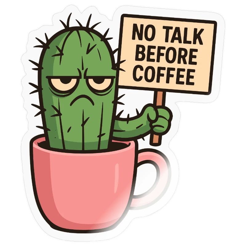 Grumpy cactus before the first coffee
