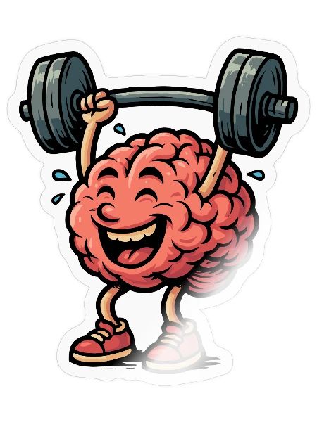 Entraînez votre cerveau - Sticker taille S (10 x 10 cm) - brillant transparent - Devant
