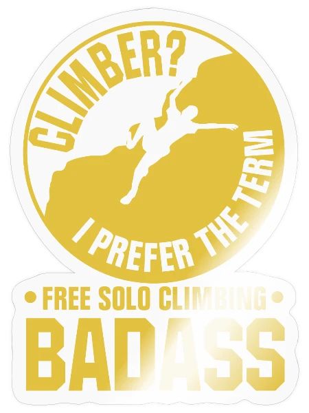 Free Solo Climbing - Sticker size S (10 x 10 cm) - transparent glossy - Front