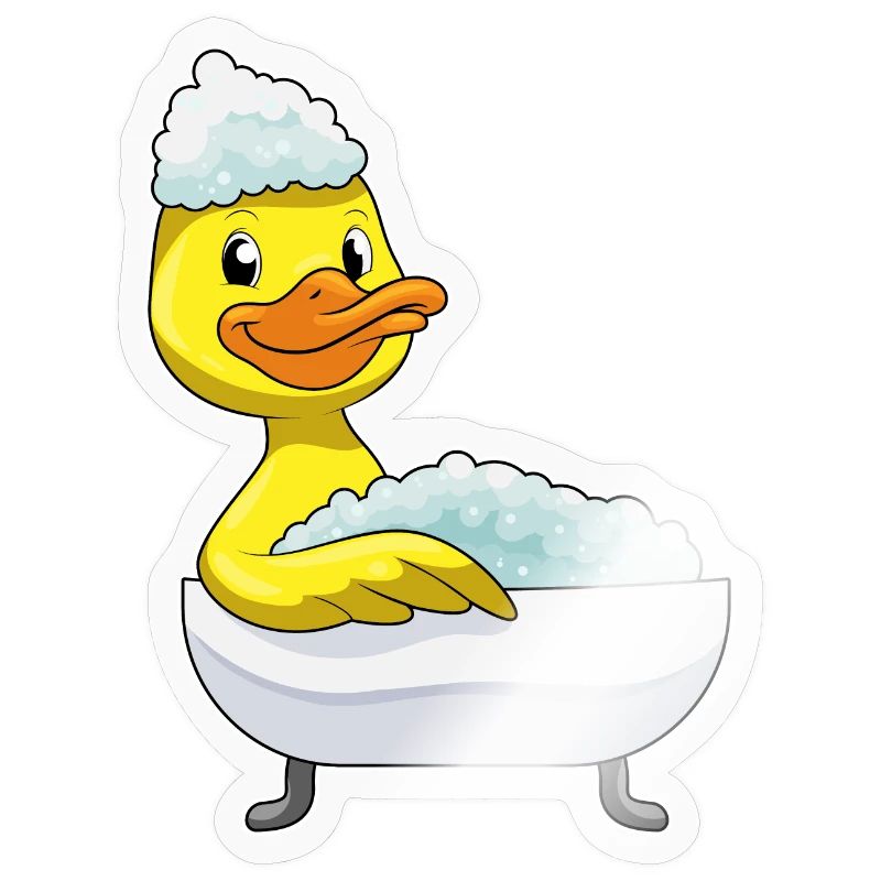 Bain de canard avec baignoire et mousse