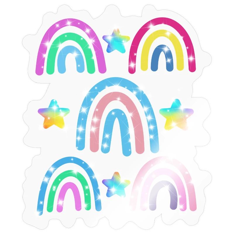Glitter Rainbow Star Pattern