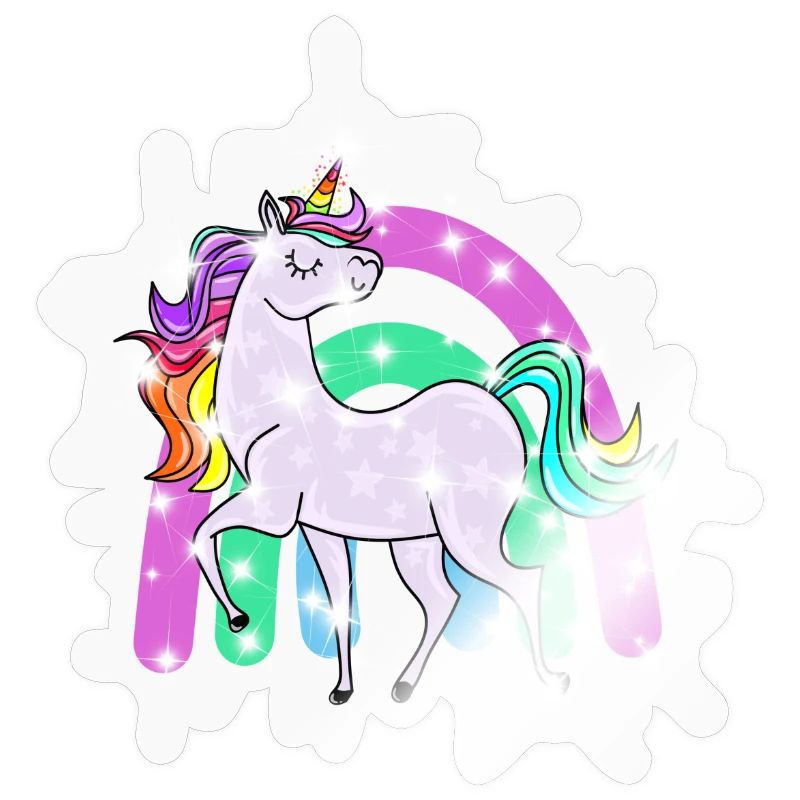 funkelndes Einhorn mit Regenbogen