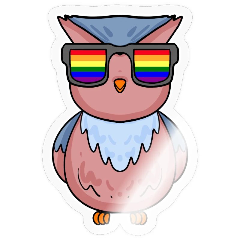 Regenbogen - Eule mit Brille