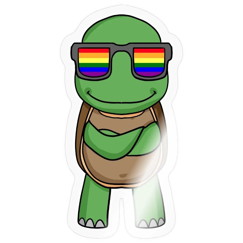 Rainbow - Turtle with glasses