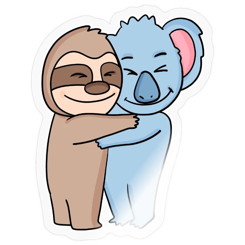 Sloth and koala hugging - hug