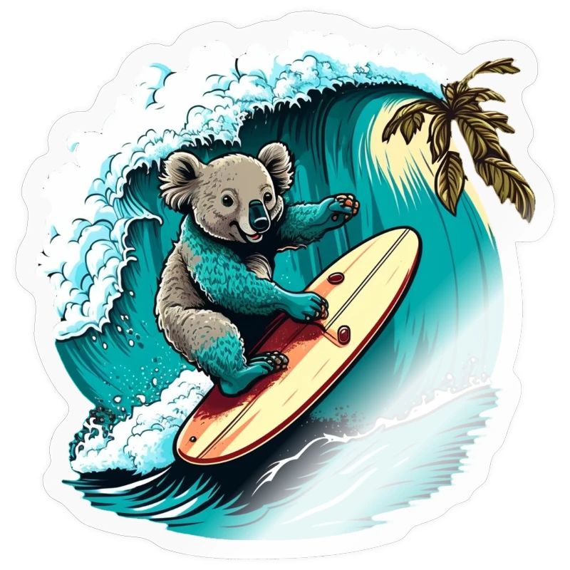 Koala s’amuse à surfer
