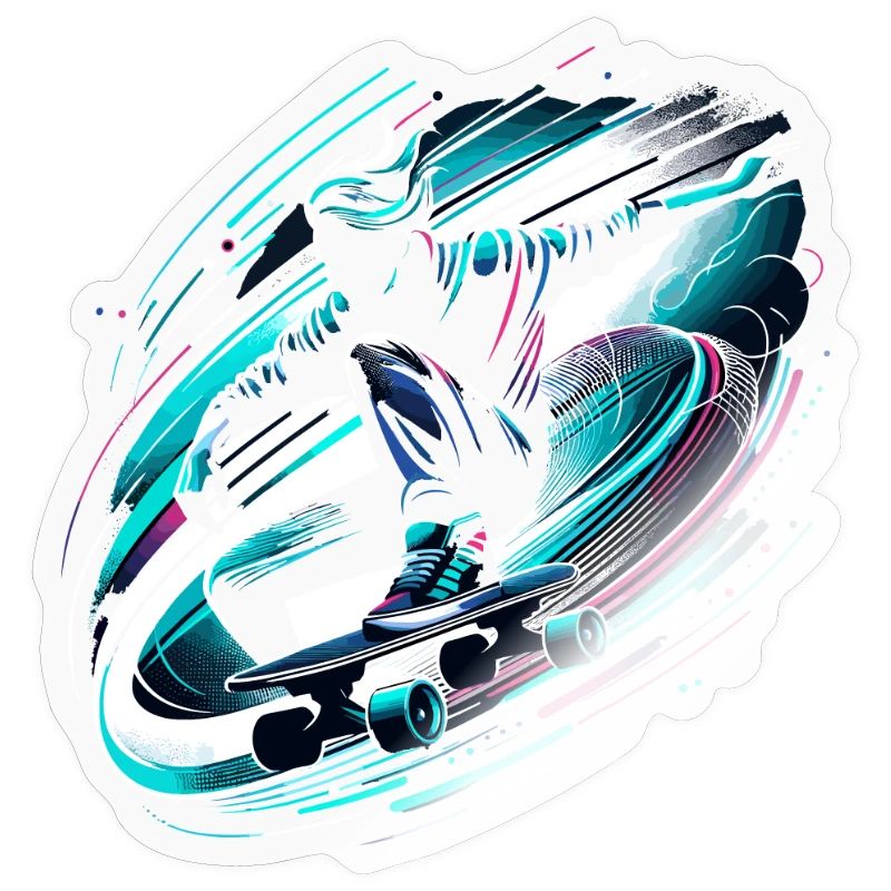 Longboarder auf Skateboard oder Longboard