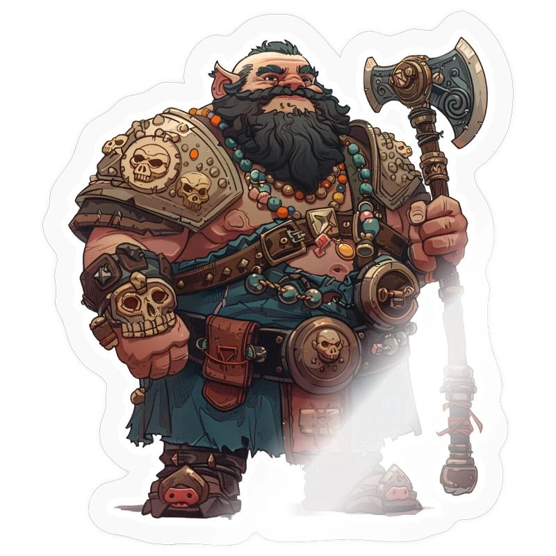 Fat dwarf warrior with a big axe