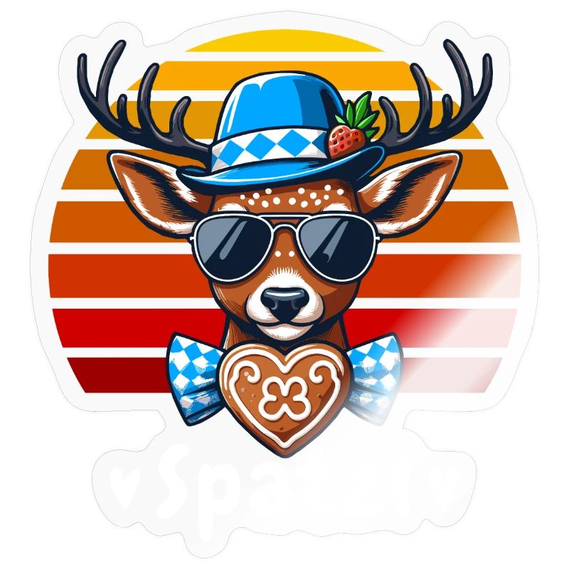 Bavaria Gingerbread Deer Spatzl October Blue-White