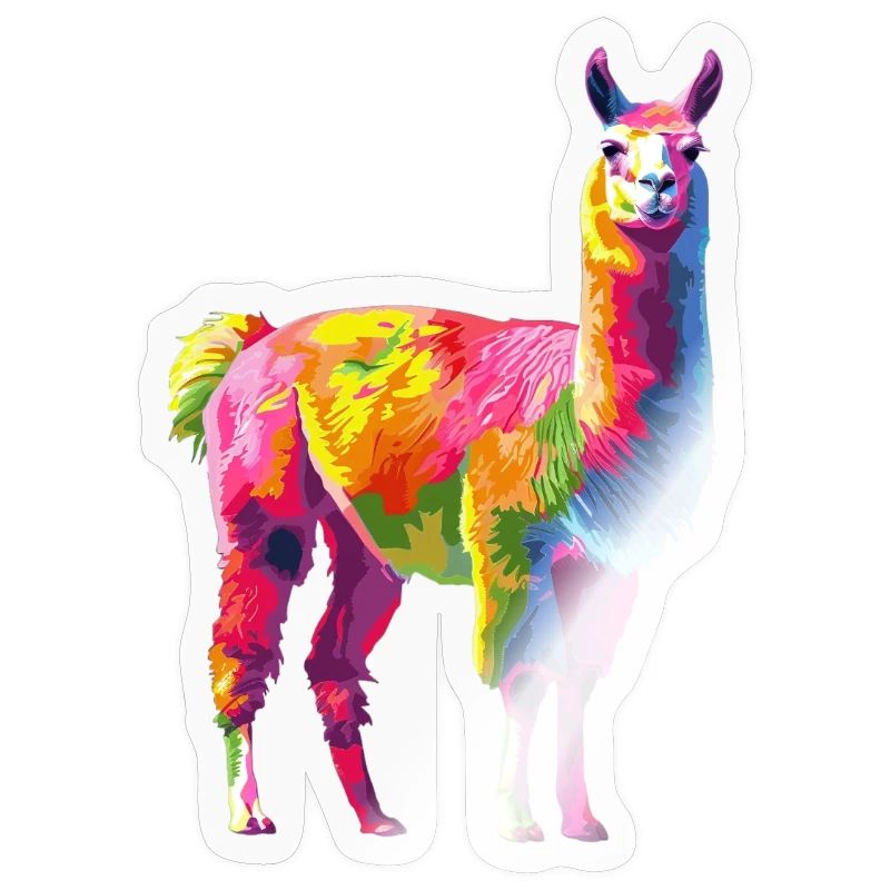 Llama Alpaca Rainbow Artwork