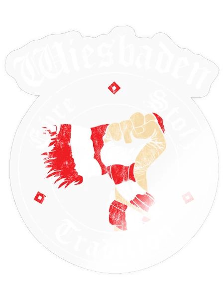 Wiesbaden Ehre Stolz Tradition No II - Sticker Größe S (10 x 10 cm) - Transparent glänzend - Vorne