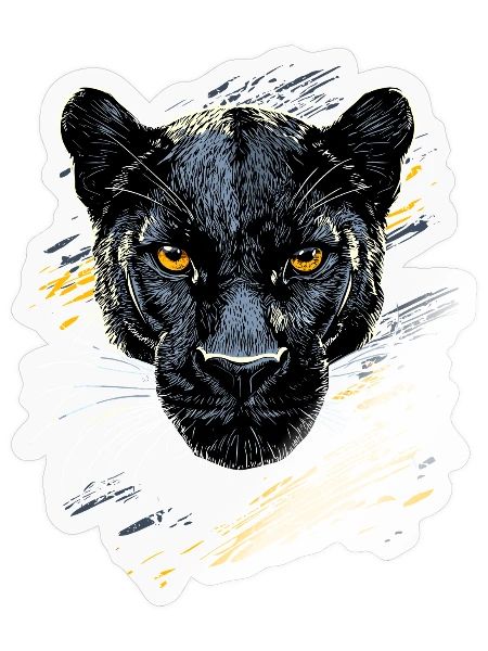 Panther Leopard Big Cat Cute Big Cat Panter - Sticker size S (10 x 10 cm) - transparent glossy - Front