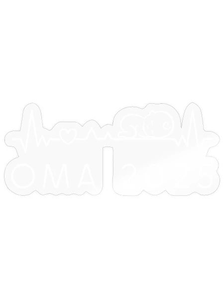 Grand-mère 2025 bébé Heartbeat Pulse Offspring annonce - Sticker taille S (10 x 10 cm) - brillant transparent - Devant
