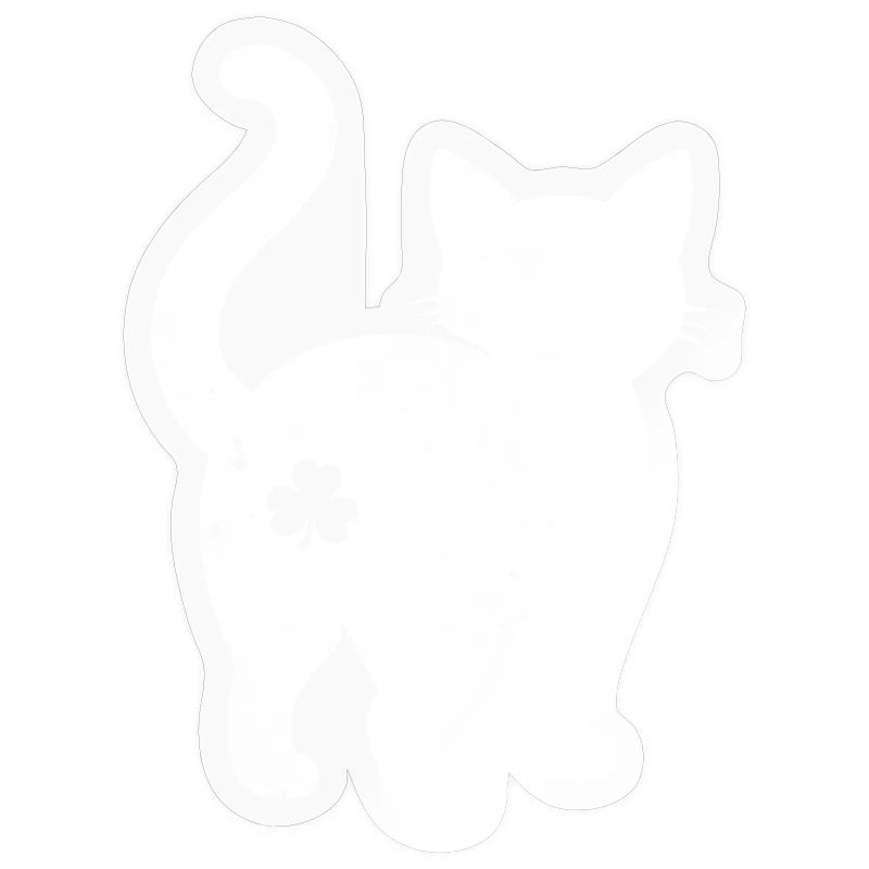 Silhouette de chat avec trèfle