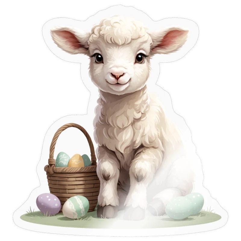 Pastel lamb with Easter eggs