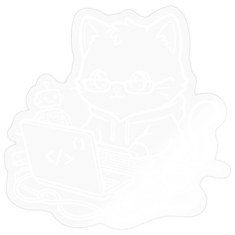 Coder Kawaii Katze Programmierer