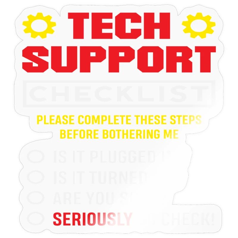 Tech Support Checklist Plug in IT Admin