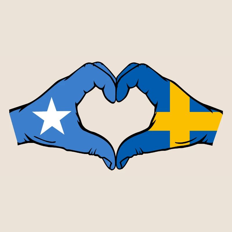 Somalie Suède Drapeau Mains Coeur Forme