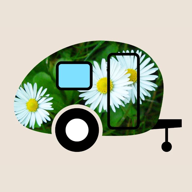 Caravan Vintage Gänseblümchen Wohnwagen Camping