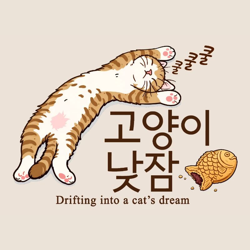 Rêve de chat coréen endormi