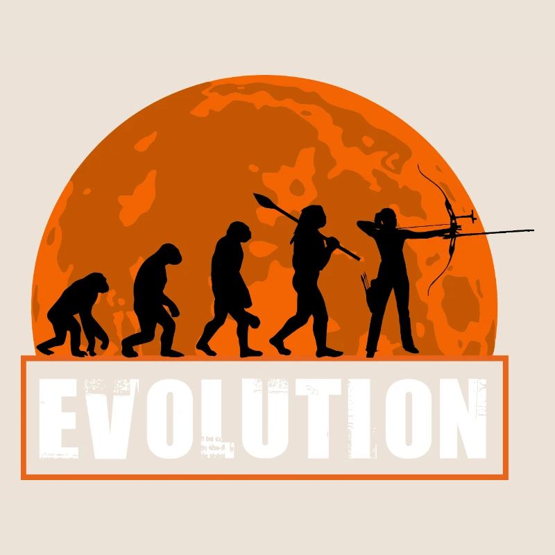 Archery Evolution Hunter Silhouette Retro Vintage