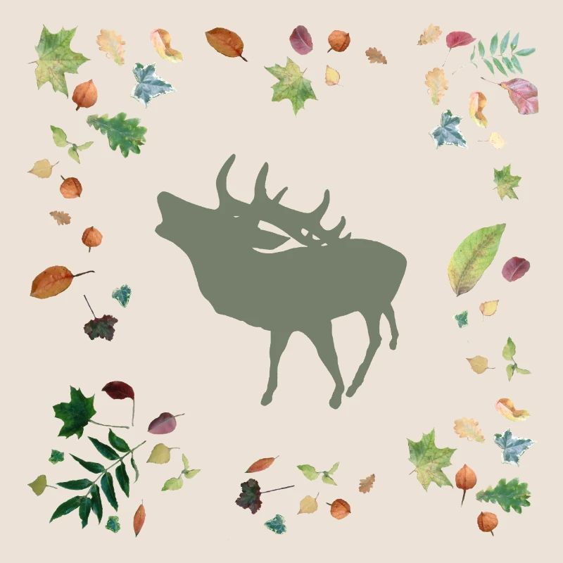 Hirsch mit Herbstlaub