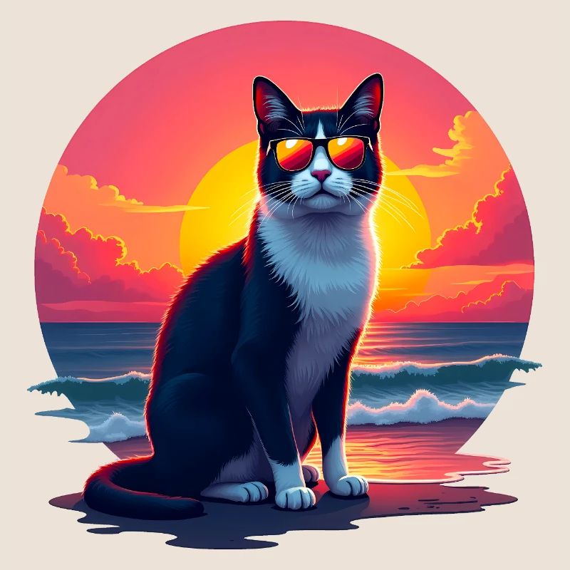 Cat on the beach