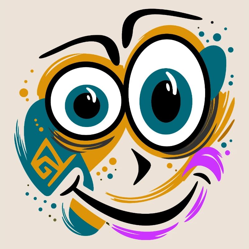 Drôle de visage éclaboussé